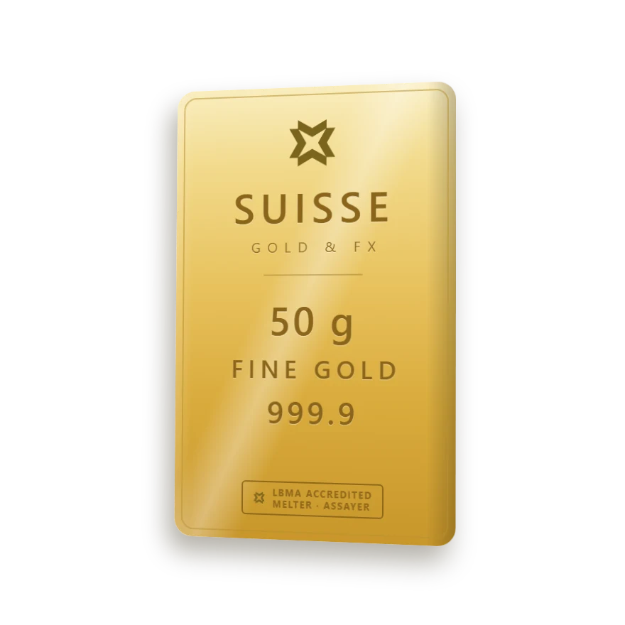 SUISSE златно кюлче 50 г